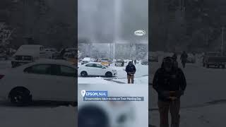 🗳️ Some voters in Epsom drove a snowmobile to their town meeting to vote #shorts