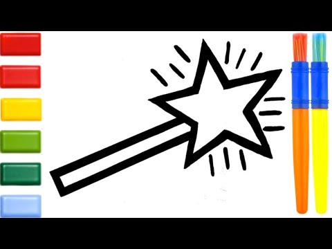 How To Draw Magic Stick For Kids Glitter Magic Stick Youtube