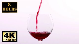 Glass Of Wine Cocktail Alcohol Background Wallpaper Screensaver 8 HOURS 4K With happy Music