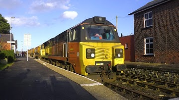 Colas Class 56 and Class 70 on Esk Valley Line with ballast train - First Class 70 to Whitby - 4K