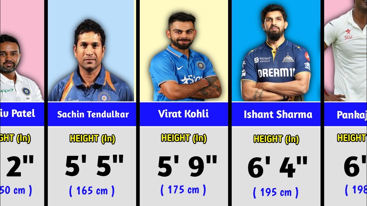 Shocking Height of Indian Cricketers || Shortest to Tallest
