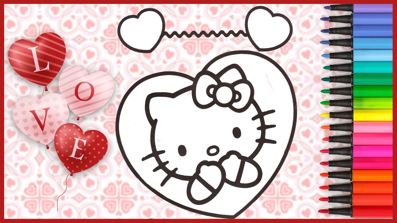 Hello Kitty Saint Valentin Coloriage pour Enfants