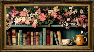 Valentine Flowers and Books, Vintage Oil Painting | Framed TV Art Screensaver screenshot 3