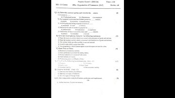 📘 11th Commerce Organization of Commerce Question Paper 2025 | Practice Paper | Real Board Paper|