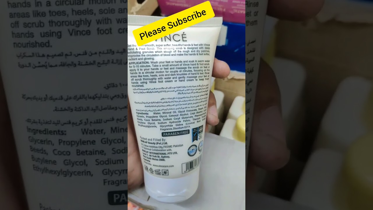 Vince Hand & Foot Whitening Scrub Hand Scrub For Dry Skin Vince