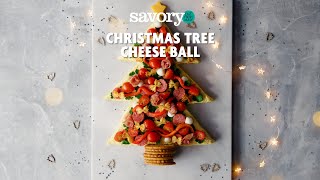 How to build a Christmas Tree Cheese Ball | SavoryOnline