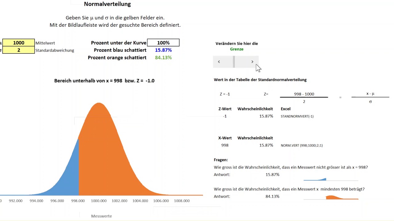Normalverteilung Interpretation von x - YouTube