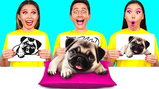 Кто Лучше Нарисует Предмет, Получит Его | Битвы с Едой от KaZaZa Challenge