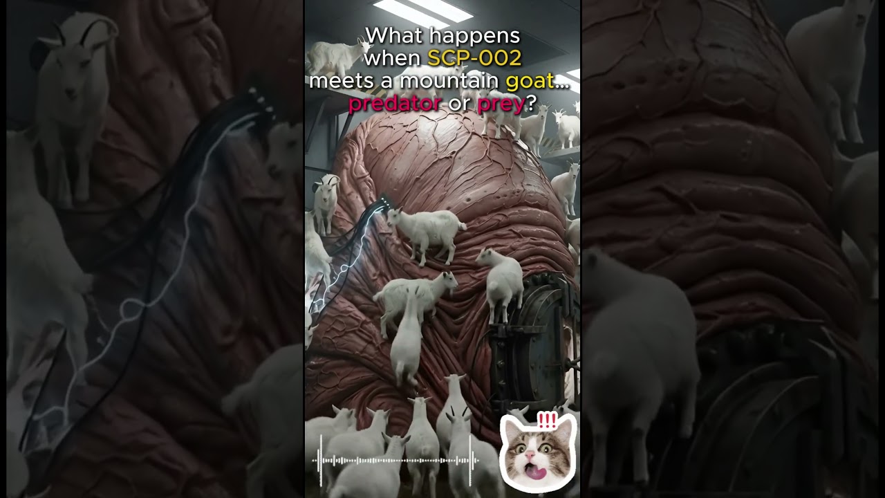 SCP-002, the living room of flesh, encounters a mountain goat.  