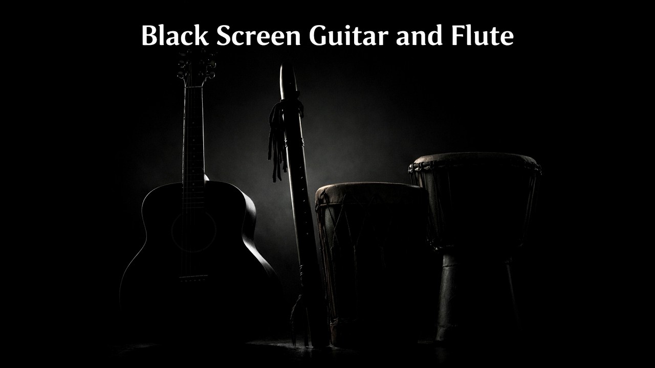 Sleepy Strings : 8 HOURS Black Screen Nylon Guitar and Native Flute for Relaxation and Meditation