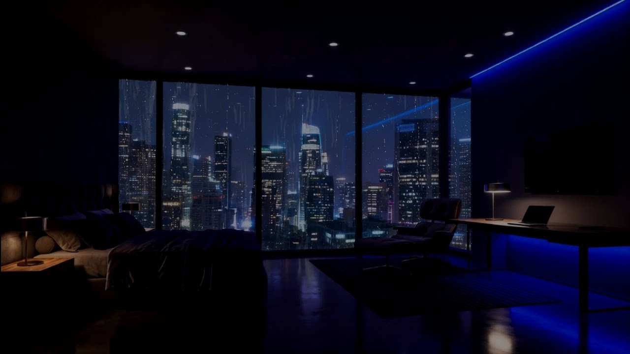 NYC | Perfect Rain • Cozy Blue Window Ambience for Sleep, Study & Deep ...
