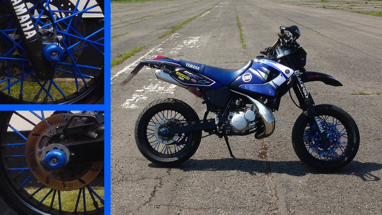 How to make Supermoto Axle Sliders from Skateboard Wheels DT 125