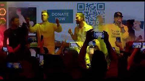 Nick Carter, AJ McLean, Lance Bass & Jeff Timmons perform “I Want it That Way” at Songs for Tomorrow