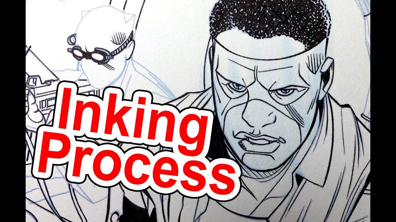 How to ART How to Draw and Ink Line Weights, Holding, hatch and Tapered  lines Black Panther 