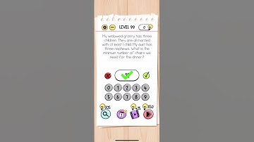 Brain Test Level 99 What is the minimum number of chairs we need for the dinner Answers Solutions