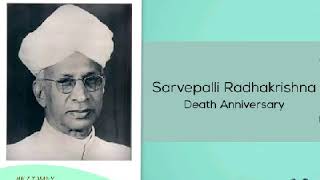 A Salute And Tribute, Remembering Dr Sarvepalli Radhakrishnan On His Death Anniversary - 17/04/2020 A Salute And Tribute, Remembering Dr Sarvepalli Radhakrishnan On His Death Anniversary - 17/04/2020