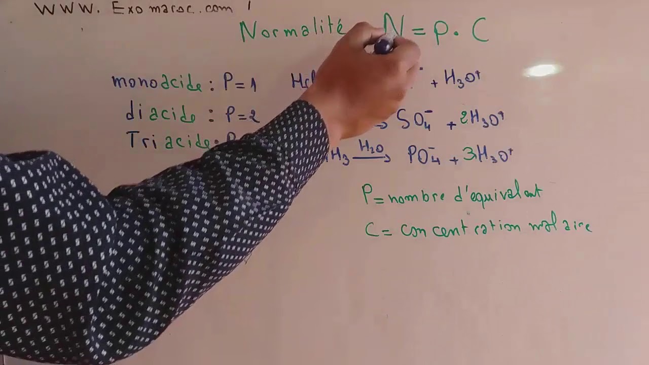 Ep 03 R activit Chimique Calculer Une Normalit concentration Ep 03 r activit chimique calculer une normalit concentration