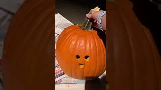 Carving a Cute Face into a Pumpkin 🎃😌 - Infinite Artz #shorts