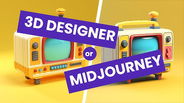 3D designer or Midjourney - Retro TV Blender 3D modeling