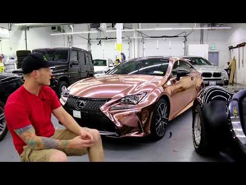 Rose Gold Chrome Lexus RC 300 With Chrome Trim Delete Walk Around