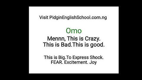 Speak Pidgin English-- Omo - Free Plus Coaching Class On Zoom