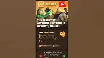 The secrets of Altcoins | Bitcoin is over ??? | Memefi video secret code 4-5 September