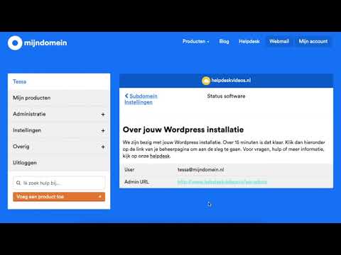 WordPress installeren met de automatische installer | Mijndomein