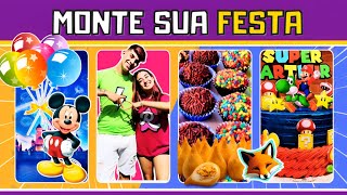 MONTE SUA FESTA DE ANIVERSÁRIO | Jogo das Escolhas | Quiz