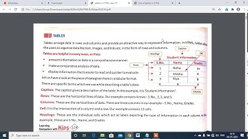 Practical implementation of tables in HTML by Dr Surya Pratap Singh