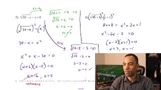 Solving Radical Equations (practice problems)