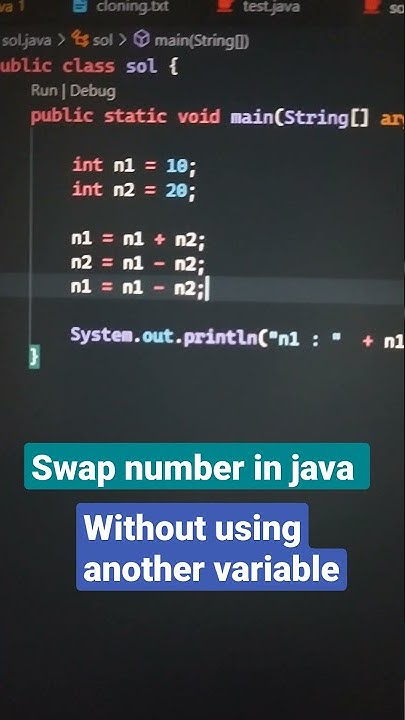 swap 2 values in java - YouTube