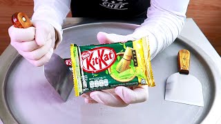 Kit Kat matcha ice cream rolls street food -  ايس كريم رول كيت كات