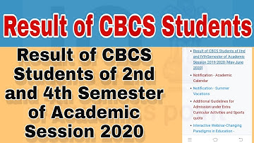 DU Official Result Announced for 2nd sem. and 4th sem. CBCS students | DU CBCS results 2020