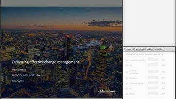 Webinar 1: Delivering Effective Change Management