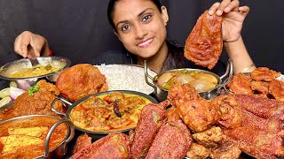 Dal Chawal Mirchi Pakoda Gobhi Pakoda Kadi Pakoda Paneer Masala Gobhi Roast Bhindi Do Pyza Eating