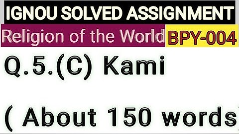 IGNOU SOLVED ASSIGNMENT BPY-004 Q.5(C)