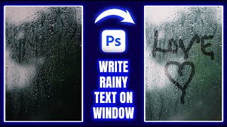 Write Rainy Text on Window in Photoshop #shorts #photoshoptutorial #graphicdesign