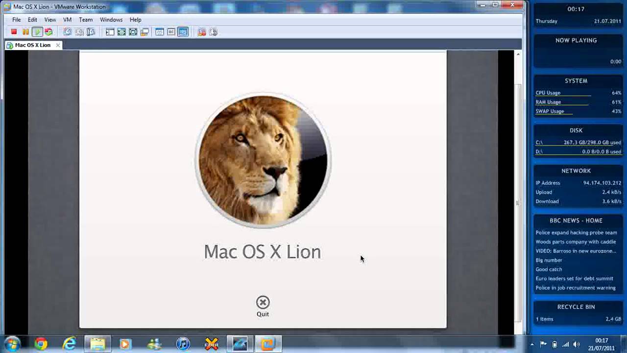 Os X Lion 10.7.0