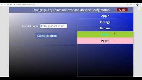 【PowerApps】 How to change gallery item colors OnHover and OnSelect using Button control