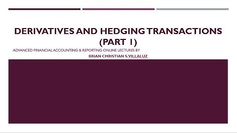 AFAR: Derivatives and Hedging Transactions Part 1