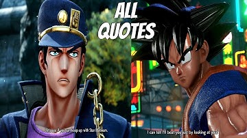 JUMP FORCE - All Jojo Dialogue Interactions / Special Quotes (Jotaro Easter Eggs)