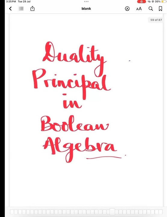 Duality principal in Boolean algebra #boolean_algebra #duality #quickrevision