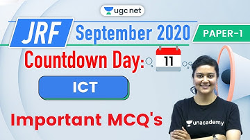 08:30 AM - JRF UGC NET Paper 1 | ICT by Aditi Sharma | Important MCQ