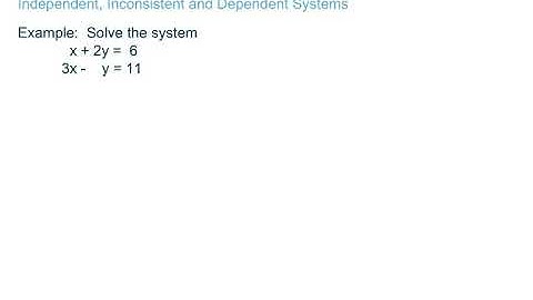 Independent, Inconsistent and Dependent Systems