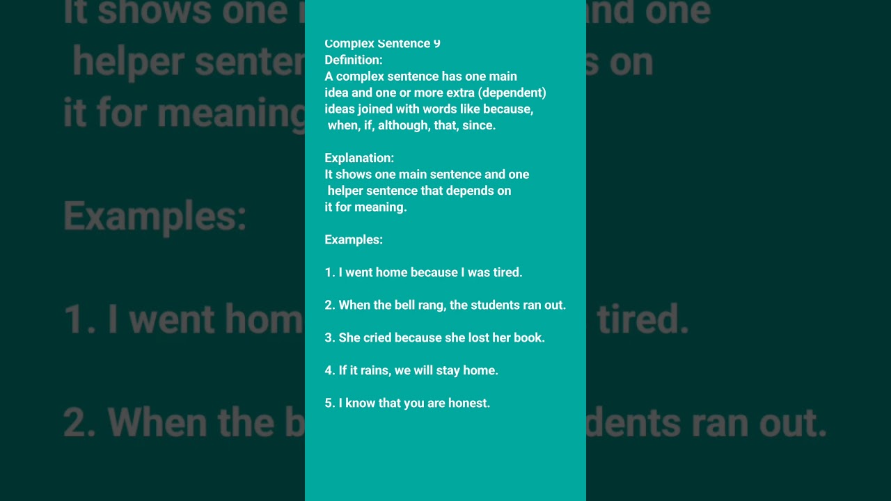 Simple | Compound | Complex | Complex Compound | Ghulam Abbas Zone of Success 