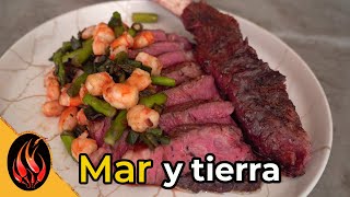 Preparo un parrillada mar y tierra en casa