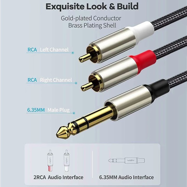 🔥 Use this 6.35 to dual RCA audio cable to instantly improve the sound quality!  #tech  #audiocable