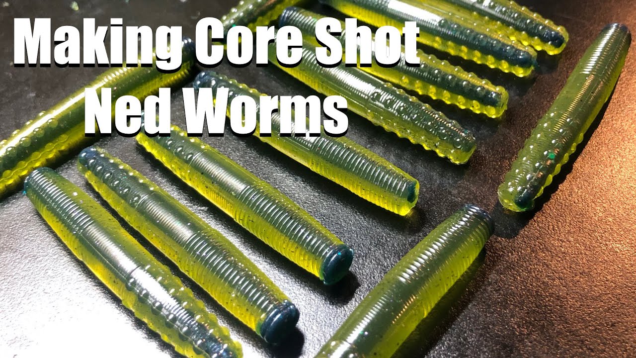 Making Soft Plastic Baits - Making Core Shot Ned Worms 