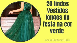 20 modelos de lindos vestidos longos de festa na cor verde