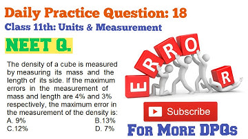 NEET 1996_The density of a cube is measured by measuring its mass ad length of its side. If the max